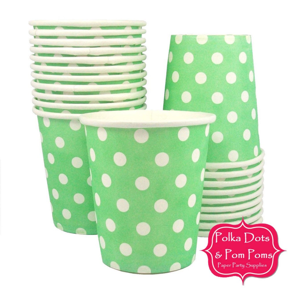 Disposable Paper Tableware / SMALL CUPS 200ml / MINT Green