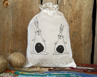 Easter Gift Bag Easter Treat Bags Easter Basket Easter Candy Bags Easter Decorations Easter Decor Burlap Bags Easter Bunny Gift Bag Rabbit