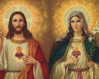 Sacred Heart of Jesus and Mary Magnet 2.5 x 3.5