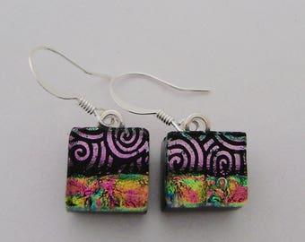 Dichroic earrings. dichroic jewelry