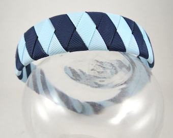 Light Blue and Navy Blue Headband - Blue Headband - Light Blue Headband - Navy Blue Headband - Ribbon Woven Headband - Braided Headband