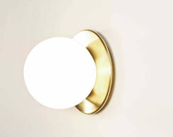 Pleine lune - Brass sconce - Brass flush mount