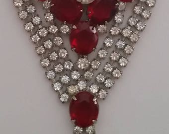 Gorgeous Ruby Red Juliana Rhinestone Necklace ~ Beautiful Vintage Jewelry