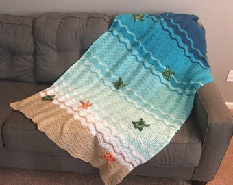 Sea Turtle / Beach themed throw
