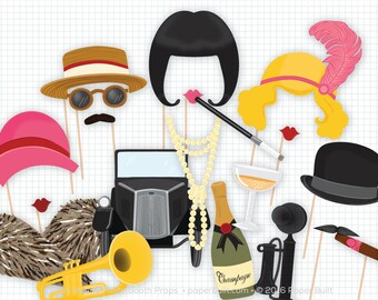 Great Gatsby Party Photo Booth Props, Roaring 20s Photobooth Props, 20s Props, 1920s Wedding Photo Booth, Flapper Theme, Jazz Age Twenties