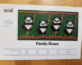Panda Bears smocking design plate by Creative Keepsakes