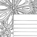 Hearts border lined printable stationery and coloring page