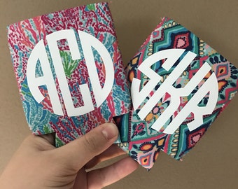 Made to Order Lilly Pulitzer Inspired Monogram Can Cooler