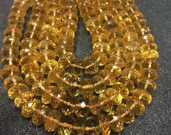 On sale AAA QUALITY Citrine Rondelle Faceted Beads, 8.5mm Approx, 17 Inch Strand
