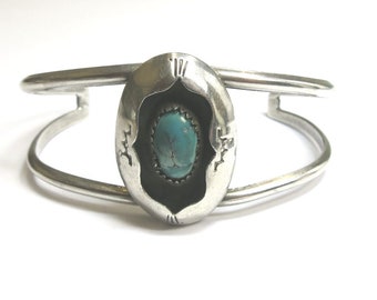 navajo turquoise sterling cuff bracelet | turquoise cuff bracelet