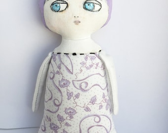 Art Doll - Painted Cloth Doll - Baby Shower - Nursery Decor Girls - Gifts for Her - Gifts for Girls
