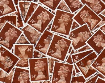 UK Queen Elizabeth Stamps, 75, Brown Stamps, Brown Postage Stamps, Brownish Stamps,Shades of Brown,Postage Stamps, Stamps, Decoupage