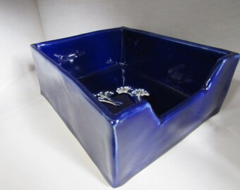 Handmade Napkin Holder-Cobalt Blue Glaze