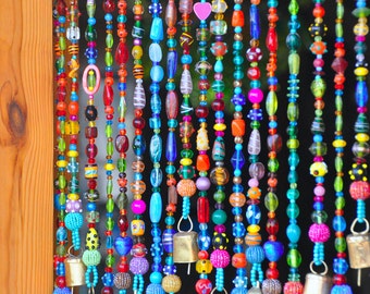 Beaded curtain, Bead Curtain, Bohemian Curtain, Window curtain, Beaded Door Curtains, Hanging Door Beads, beaded wall hanging, Door beads,