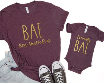 Aunt Gift - Gifts For Aunts - Aunt and Niece Shirts - BAE Best Aunt Ever - I Love My Aunt - Crazy Aunt - Love My Aunt - Auntie Squad Shirt