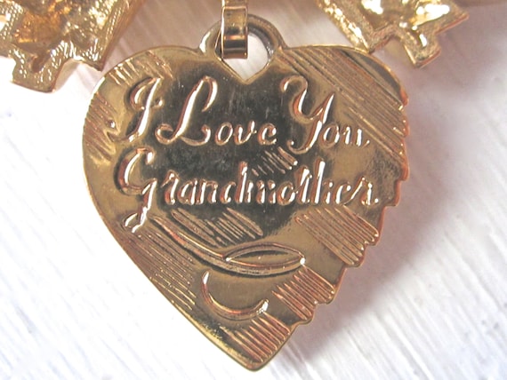 Mother's Day // Gift for Grandma // Vintage Avon Gold Heart Brooch // Heart & Bow Brooch // Quote Jewelry // Grandmother Gift