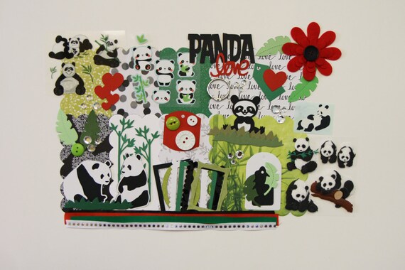Panda Love Custom Chipboard Mini Book Album DIY Kit