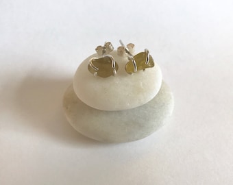 Rare yellow sea glass studs, sea glass earrings,sea glass,gift for her,sea glass jewellery,yellow earrings,sea glass jewelry,seaham