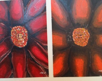 Pair of A4 Bright Flower Close Ups