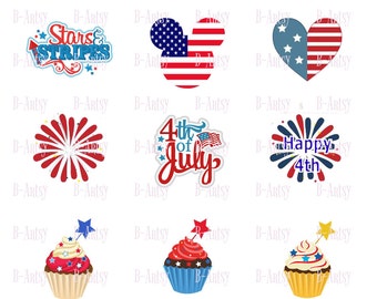 4th of July Bottle Cap Images, Instant Download 4x6 digital sheet