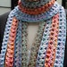 Crochet PATTERN - Multicolored Crochet Skinny Scarf and Matching Wrist Cuff