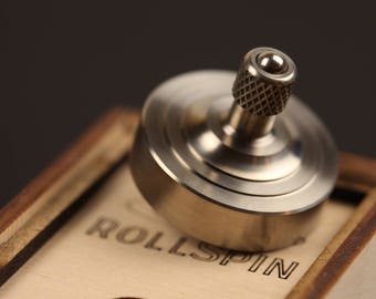 Precision Titanium spinning top ~ RollSpin (kickstarter) ~ Birthday gift ~ Fidget toy Titanium ~ EDC Pocket top