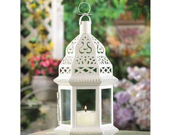 8-White Moroccan Style Lanterns