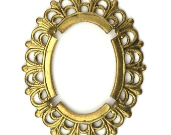 Raw Brass Decorative Prong Setting 25x18mm (1) FI709