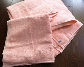NOS Set of 4 Vintage Cannon Peach Cotton Towels