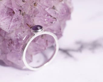 Lavender Amethyst Silver Satellite Ring
