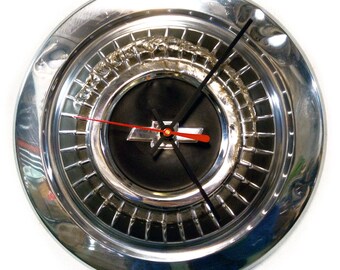 1966 - 1967 Chevy Chevelle and Chevrolet Nova Hubcap Clock - Classic Car Hub Cap Wall Decor - mens office clock