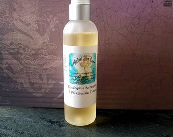 Eucalyptus Astringent 15% Glycolic Toner, Oily to Blemished Skin - Aglow Skin Care