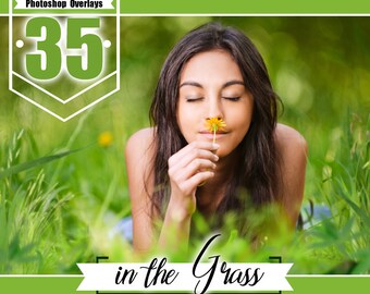 35 grass and flowers photo overlays, photoshop overlay, photo overlays, wedding baby photo session, digital background, PNG files