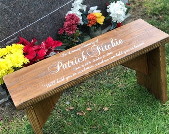 Memorial Bench - Cemetery Bench - Funeral Gift - Memory Bench - Grief Gift - Grieving Gift - Condolence Gift - Wooden Bench - Wood Bench