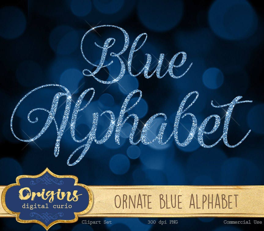 ornate blue glitter alphabet baby blue glitter letters