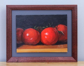Tomatoes on the vine Painting, Framed Kitchen Art by Aleksey Vaynshteyn