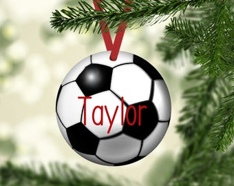 Soccer Ball Ornament, Soccer Ball Name Ornament, SoccerChristmas Ornament, Soccer, Personalized, Soccer Player Gift, Ornaments, Soccer Ball