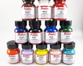 Starter Set -Pastel Mix - Angelus Acrylic Leather Paint 12pk