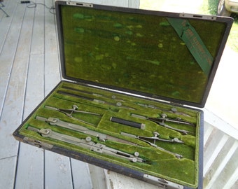 Antique Theodore Alteneder and Sons/Drafting Set/Philadelphia/Free Shipping