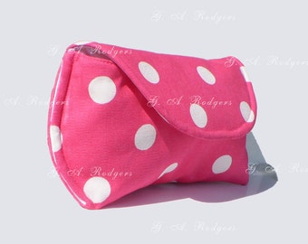 Large Sunglass Case for Oversized Sunglasses Extra Large Glasses Pouch Pink Polka Dot Patten Fabric 2 colors Gifts under 20 Free Shipping*