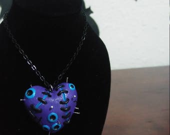 Purple and blue zombie necklace