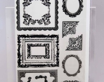 KaiserCraft Black Rub Ons -- Timeless Frames -- Ornate Victorian Steampunk Shabby Chic