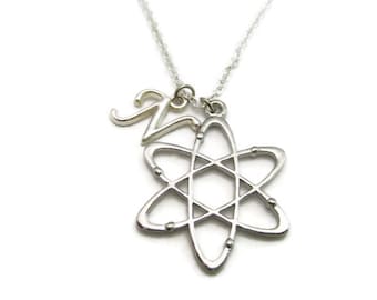 Atom Necklace Stem Necklace Physics Chemistry Necklace Initial Science Necklace Physics Jewelry Science Jewelry Physicist Gifts Atom Jewelry