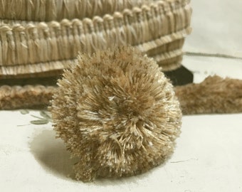 Brush Trim Short Variegated Brush Fringe Trim Beige Fringe Pillow Trim DIY Pop Pom Embellishments - Home Decor Trim - 1 yard