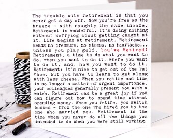 Retirement Card; 'You've Retired!'; Card For Retiring; GC264
