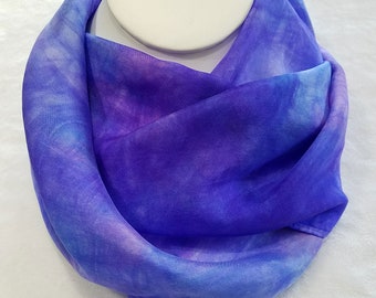 Hand Dyed Habotai Silk Scarf - Machine Hemmed - 8" x 54"