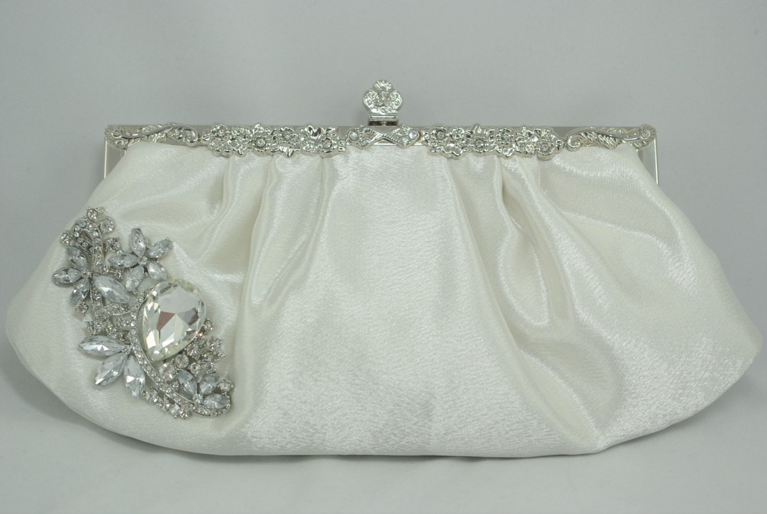 Ivory Bridal Clutch Crystal Wedding Clutch Wedding Handbag