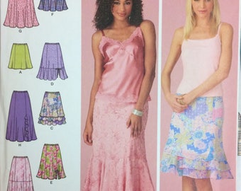 UNCUT Sewing Pattern Simplicity 4138 Misses' Skirts Size 6-16 Waist 24-30 inches UNCUT Complete