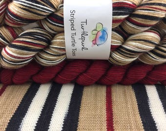 Trenchcoat - With Deep Red Heel & Toe - Hand Dyed Self-Striping Sock Yarn
