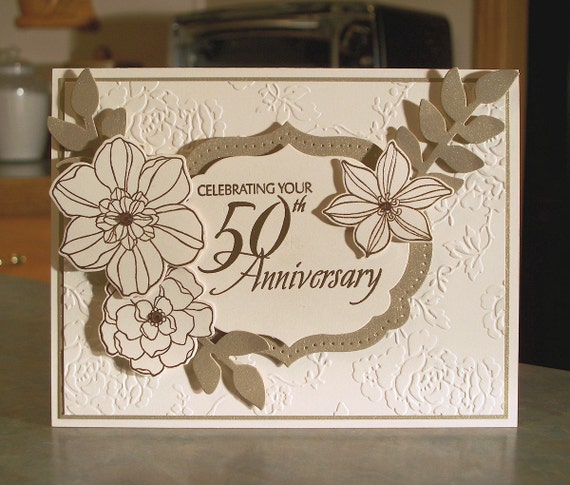 Handmade 50th Golden Anniversary Card Stampin Up Secret